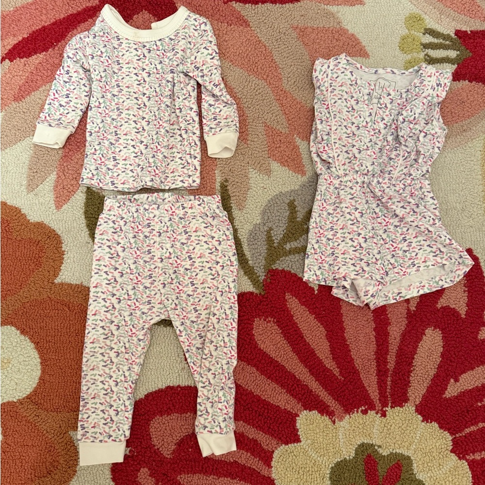 Lila and Hayes romper and pj set